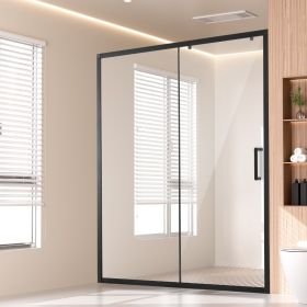 VEVOR Semi-frameless Shower Door, 57.7-59 W x 70 H in, Shower Sliding Glass Door with 1/4 in(6mm) Clear Tempered Glass